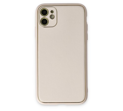 iPhone 12 Kılıf Coco Deri Silikon Kapak - Beyaz iPhone 12 Kılıf Coco Deri Silikon Kapak - Beyaz