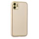 iPhone 12 Kılıf Coco Deri Silikon Kapak - Gold