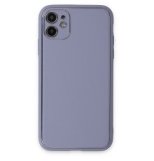 iPhone 12 Kılıf Coco Deri Silikon Kapak - Açık Lila