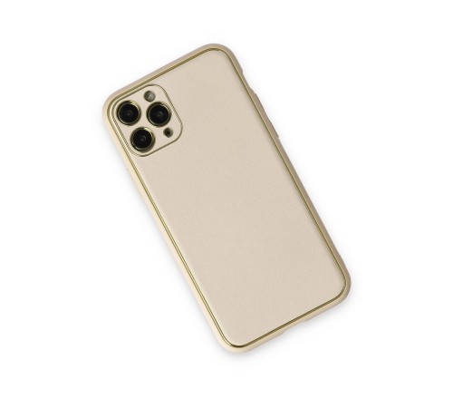 iPhone 11 Pro Max Kılıf Coco Deri Silikon Kapak - Beyaz iPhone 11 Pro Max Kılıf Coco Deri Silikon Kapak - Beyaz