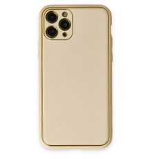 iPhone 11 Pro Max Kılıf Coco Deri Silikon Kapak - Gold