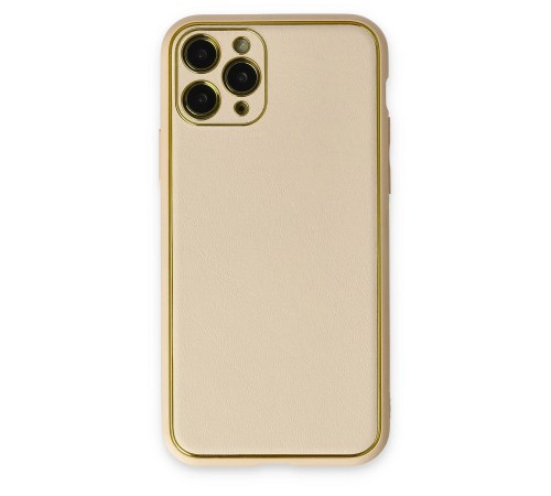iPhone 11 Pro Max Kılıf Coco Deri Silikon Kapak - Gold iPhone 11 Pro Max Kılıf Coco Deri Silikon Kapak - Gold