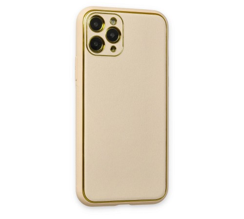 iPhone 11 Pro Max Kılıf Coco Deri Silikon Kapak - Gold iPhone 11 Pro Max Kılıf Coco Deri Silikon Kapak - Gold