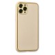 iPhone 11 Pro Max Kılıf Coco Deri Silikon Kapak - Gold