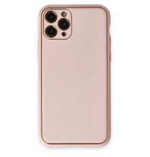 iPhone 11 Pro Max Kılıf Coco Deri Silikon Kapak - Pudra