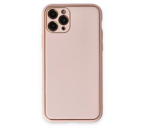 iPhone 11 Pro Max Kılıf Coco Deri Silikon Kapak - Pudra iPhone 11 Pro Max Kılıf Coco Deri Silikon Kapak - Pudra