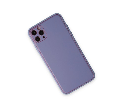 iPhone 11 Pro Max Kılıf Coco Deri Silikon Kapak - Açık Lila iPhone 11 Pro Max Kılıf Coco Deri Silikon Kapak - Açık Lila
