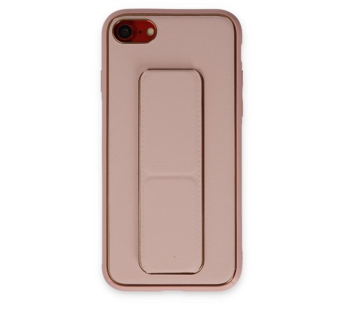 iPhone 7 Kılıf Coco Deri Standlı Kapak - Pembe iPhone 7 Kılıf Coco Deri Standlı Kapak - Pembe