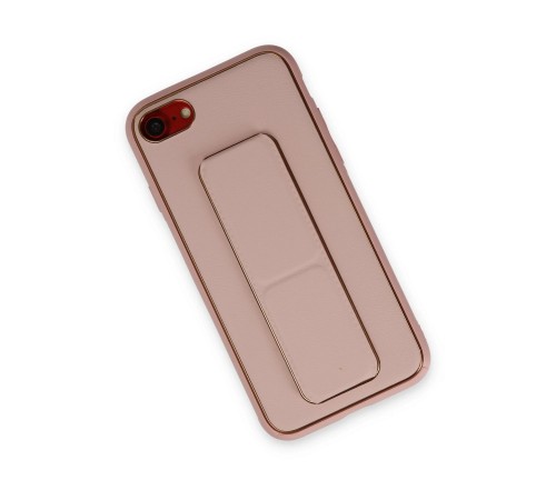 iPhone 7 Kılıf Coco Deri Standlı Kapak - Pembe iPhone 7 Kılıf Coco Deri Standlı Kapak - Pembe