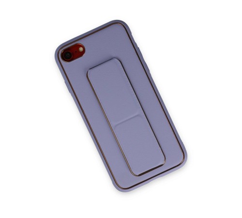 iPhone 7 Kılıf Coco Deri Standlı Kapak - Lila iPhone 7 Kılıf Coco Deri Standlı Kapak - Lila