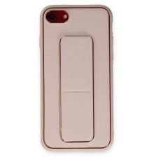iPhone 7 Kılıf Coco Deri Standlı Kapak - Pudra