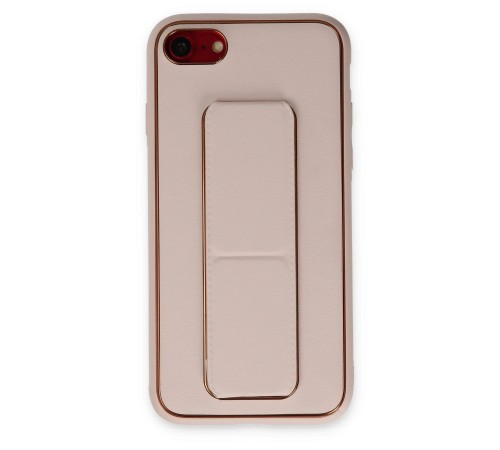 iPhone 7 Kılıf Coco Deri Standlı Kapak - Pudra iPhone 7 Kılıf Coco Deri Standlı Kapak - Pudra