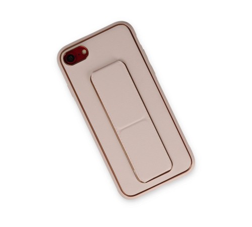 iPhone 7 Kılıf Coco Deri Standlı Kapak - Pudra iPhone 7 Kılıf Coco Deri Standlı Kapak - Pudra