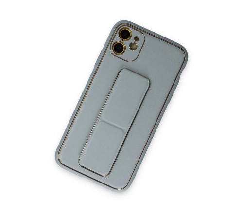 iPhone 12 Kılıf Coco Deri Standlı Kapak - Sky Blue iPhone 12 Kılıf Coco Deri Standlı Kapak - Sky Blue