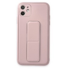 iPhone 12 Kılıf Coco Deri Standlı Kapak - Pudra