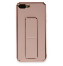iPhone 7 Plus Kılıf Coco Deri Standlı Kapak - Pembe