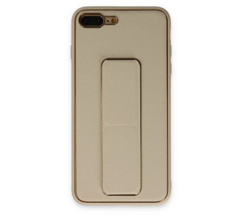 iPhone 7 Plus Kılıf Coco Deri Standlı Kapak - Gold iPhone 7 Plus Kılıf Coco Deri Standlı Kapak - Gold