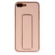 iPhone 7 Plus Kılıf Coco Deri Standlı Kapak - Pudra