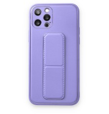 iPhone 12 Pro Kılıf Coco Deri Standlı Kapak - Koyu Lila