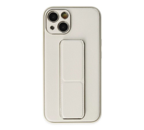 iPhone 13 Kılıf Coco Deri Standlı Kapak - Beyaz iPhone 13 Kılıf Coco Deri Standlı Kapak - Beyaz