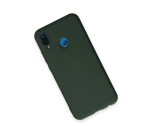 Huawei P20 Lite Kılıf Nano içi Kadife Silikon - Koyu Yeşil Huawei P20 Lite Kılıf Nano içi Kadife Silikon - Koyu Yeşil