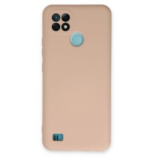 Realme C21 Kılıf Nano içi Kadife Silikon - Pudra