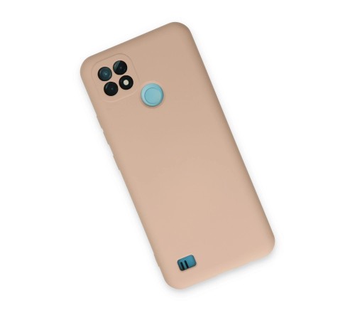 Realme C21 Kılıf Nano içi Kadife Silikon - Pudra Realme C21 Kılıf Nano içi Kadife Silikon - Pudra