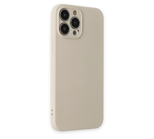 iPhone 13 Pro Kılıf Nano içi Kadife Silikon - Bej iPhone 13 Pro Kılıf Nano içi Kadife Silikon - Bej