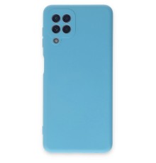 Samsung Galaxy A22 Kılıf Nano içi Kadife Silikon - Mavi