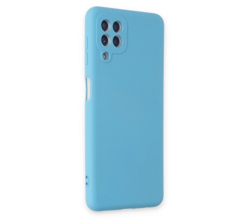 Samsung Galaxy A22 Kılıf Nano içi Kadife Silikon - Mavi Samsung Galaxy A22 Kılıf Nano içi Kadife Silikon - Mavi