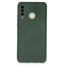 Huawei P30 Lite Kılıf Nano içi Kadife Silikon - Koyu Yeşil