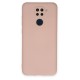 Xiaomi Redmi Note 9 Kılıf Nano içi Kadife Silikon - Pudra