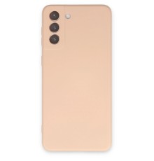 Samsung Galaxy S21 Kılıf Nano içi Kadife Silikon - Pudra