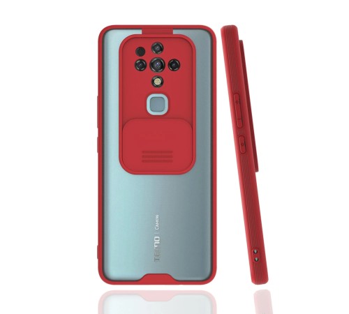 Tecno Camon 16 Kılıf Platin Kamera Koruma Silikon - Kırmızı Tecno Camon 16 Kılıf Platin Kamera Koruma Silikon - Kırmızı