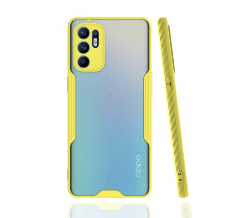 Oppo Reno 6 Kılıf Platin Silikon - Sarı Oppo Reno 6 Kılıf Platin Silikon - Sarı