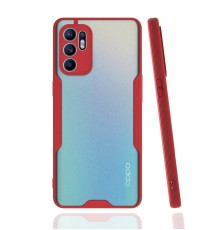 Oppo Reno 6 Kılıf Platin Silikon - Kırmızı