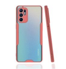 Oppo Reno 6 Kılıf Platin Silikon - Pembe
