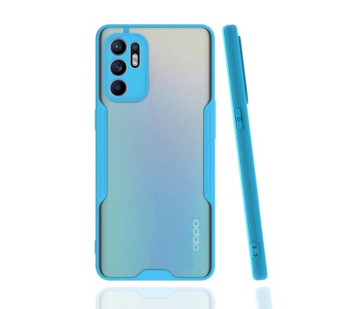 Oppo Reno 6 Kılıf Platin Silikon - Mavi Oppo Reno 6 Kılıf Platin Silikon - Mavi