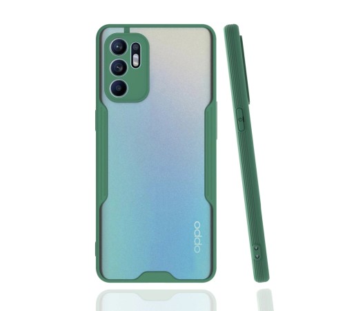 Oppo Reno 6 Kılıf Platin Silikon - Yeşil Oppo Reno 6 Kılıf Platin Silikon - Yeşil