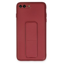 iPhone 7 Plus Kılıf Coco Deri Standlı Kapak - Fuşya