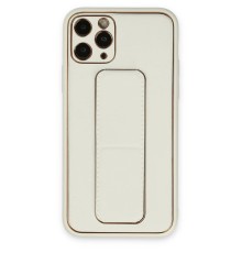 iPhone 11 Pro Kılıf Coco Deri Standlı Kapak - Beyaz