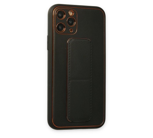 iPhone 11 Pro Kılıf Coco Deri Standlı Kapak - Füme iPhone 11 Pro Kılıf Coco Deri Standlı Kapak - Füme