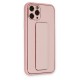 iPhone 11 Pro Max Kılıf Coco Deri Standlı Kapak - Pembe