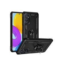 Samsung Galaxy M52 5G Kılıf Sofya Yüzüklü Silikon Kapak - Siyah
