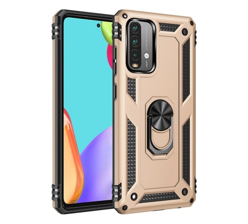 Xiaomi Redmi 9T Kılıf Sofya Yüzüklü Silikon Kapak - Gold