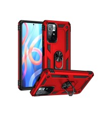 Xiaomi Redmi Note 11T Kılıf Sofya Yüzüklü Silikon Kapak - Kırmızı