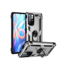 Xiaomi Redmi Note 11T Kılıf Sofya Yüzüklü Silikon Kapak - Gümüş