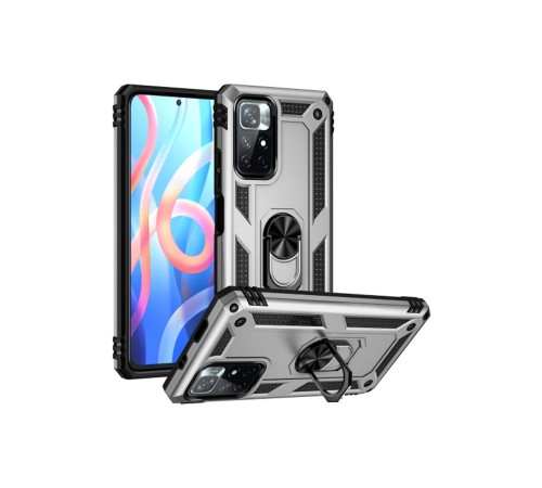 Xiaomi Redmi Note 11T Kılıf Sofya Yüzüklü Silikon Kapak - Gümüş Xiaomi Redmi Note 11T Kılıf Sofya Yüzüklü Silikon Kapak - Gümüş