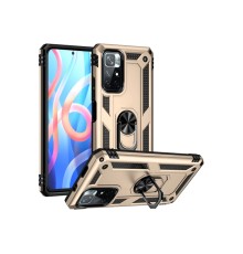 Xiaomi Redmi Note 11T Kılıf Sofya Yüzüklü Silikon Kapak - Gold