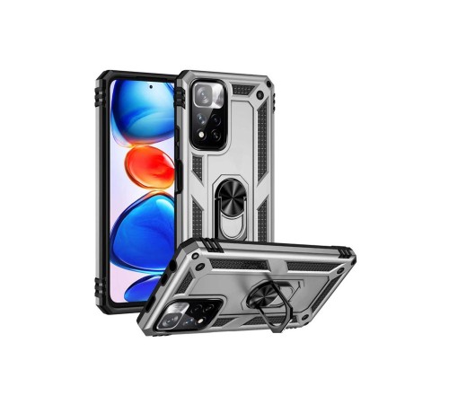 Xiaomi Redmi Note 11 Pro Plus 5G Kılıf Sofya Yüzüklü Silikon Kapak - Gümüş Xiaomi Redmi Note 11 Pro Plus 5G Kılıf Sofya Yüzüklü Silikon Kapak - Gümüş